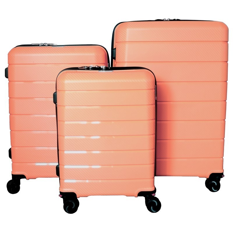 Vidutinis plastikinis lagaminas Gravitt PP03 exp V Rožinis (Rose Gold)