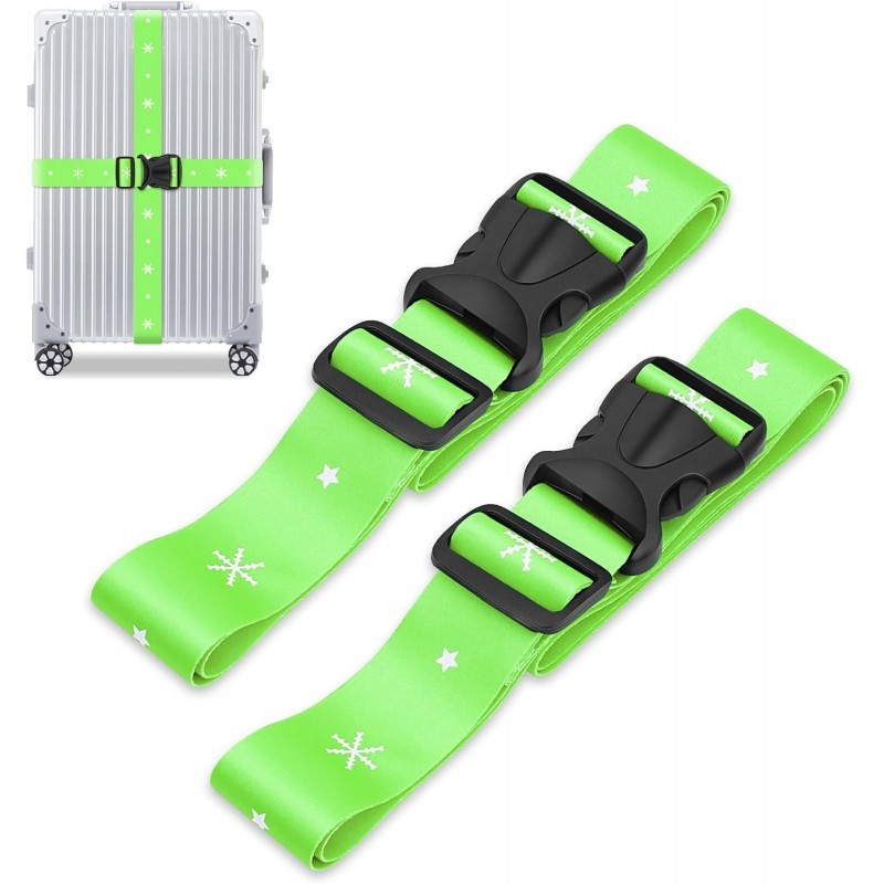 2 gab. čemodānu siksnas green - siksnas čemodānu stiprināšanai - čemodānu stiprināšanas siksnu komplekts