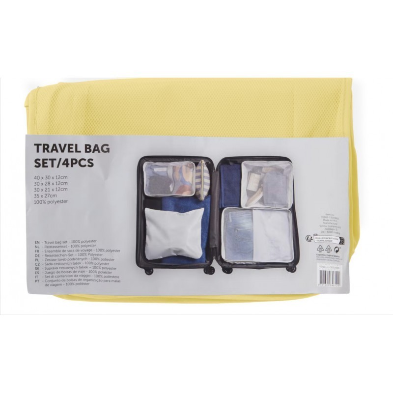 4 daļu bagāžas iepakošanas komplekts - organizators yellow