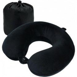 Ceļojuma spilvens ar atmiņas materiālu un melnu pārvalku - kakla spilvens ar atmiņas putām