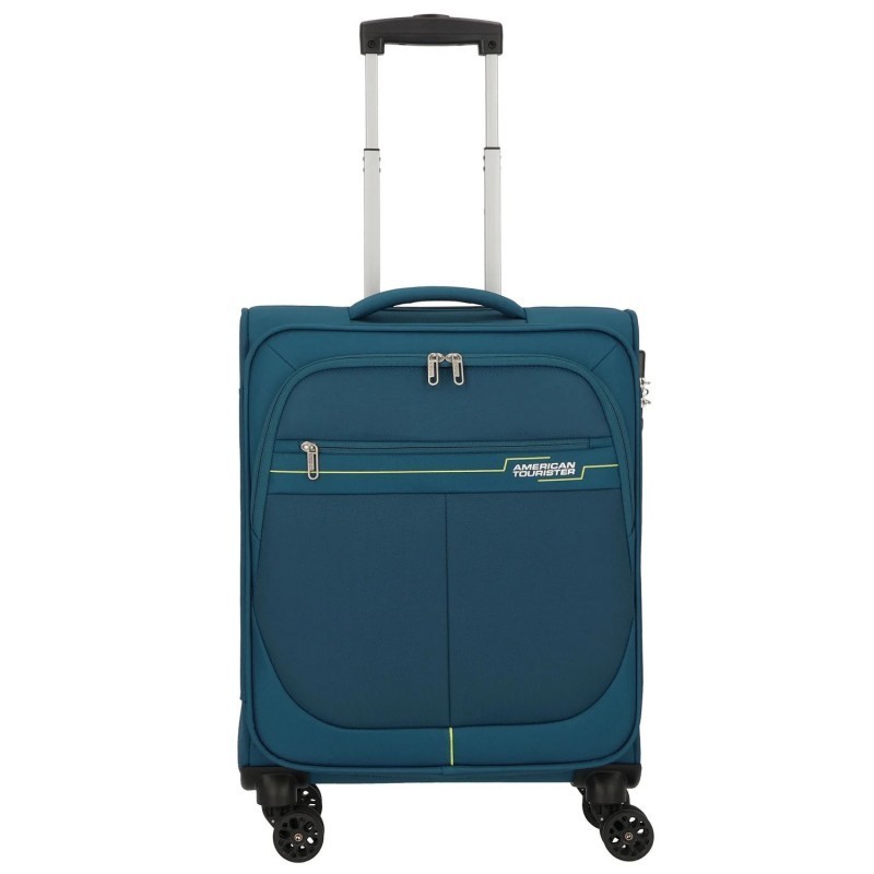 Mažas medžiaginis lagaminas American Tourister Deep Dive M Turkio spalva (Teal-Lime)