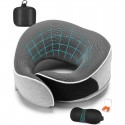 Ergonomisks ceļojumu kakla spilvens ar atmiņu aizpildošu Grey krāsu