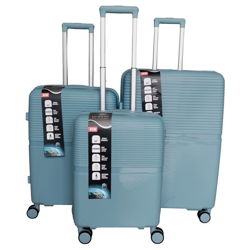 Didelis plastikinis lagaminas Gravitt GR088 D Mėlynas (Grey blue)